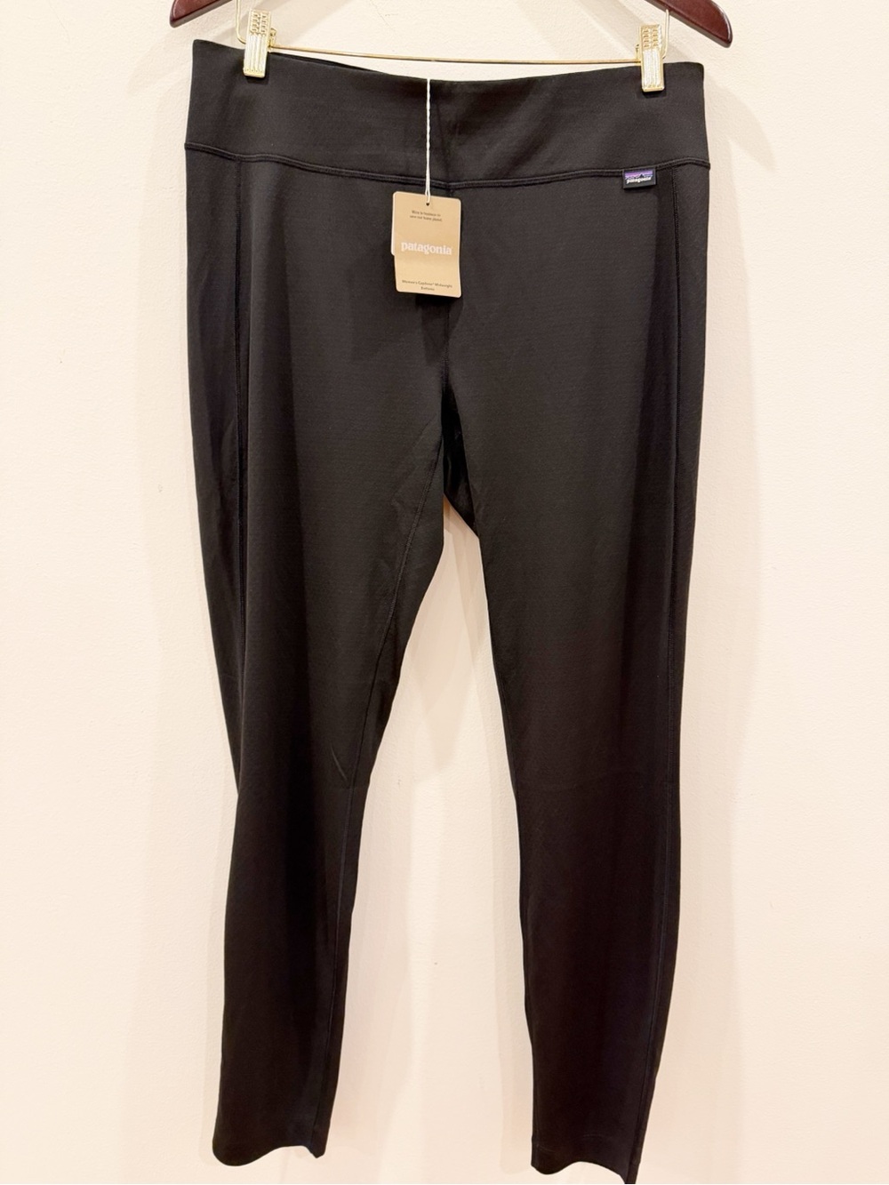 Patagonia Capilene Midweight Leggings Womens L Large Black Hiking Baselayer NEW